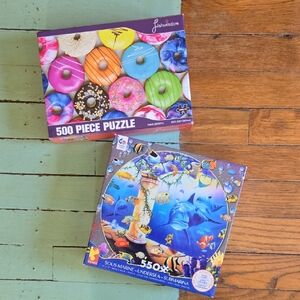 Puzzle Bundle 500 Piece Donuts and 550 Piece Undersea